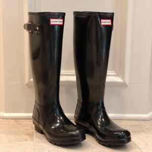 BRAND NEW Women's Black Gloss Hunter Rain Boots